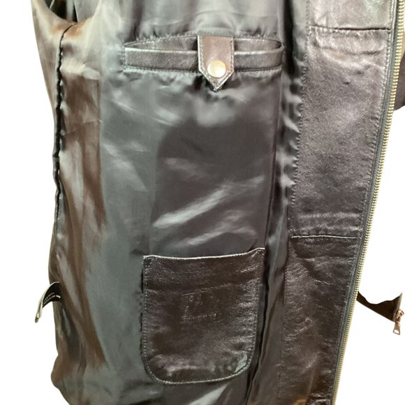 Jos. A. Bank Executive Collection Mens Large Leather Dress Jacket Black - Picture 7 of 10